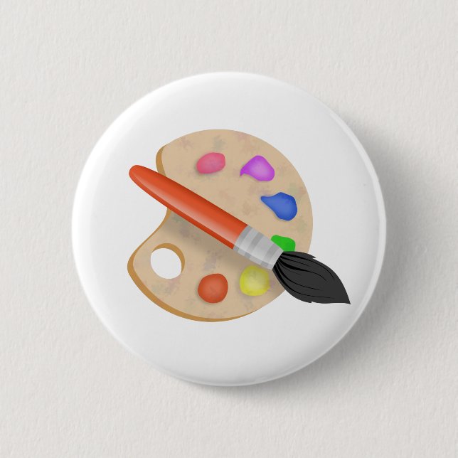 Artist Palette 6 Cm Round Badge (Front)