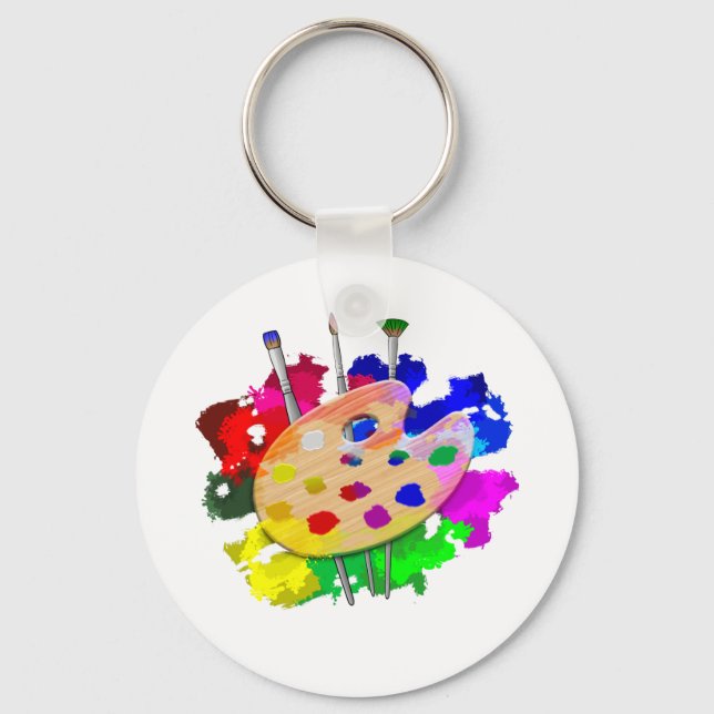 Artist Palette And Brushes Key Ring (Front)