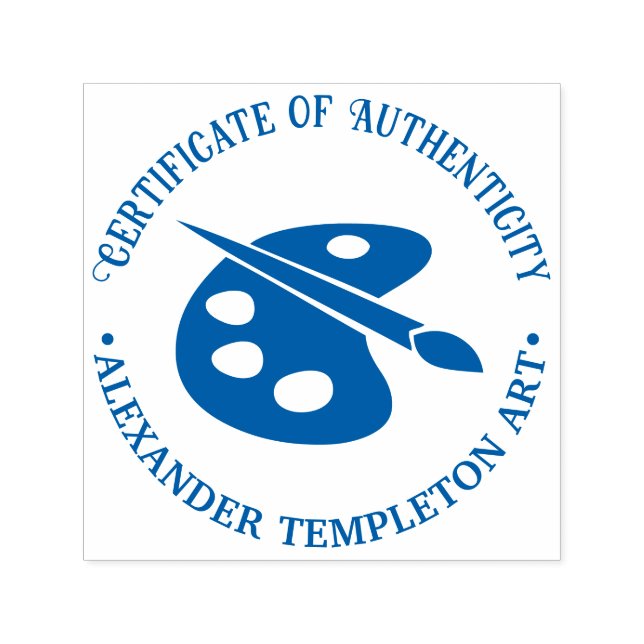 Artist Palette Certificate of Authenticity  Self-inking Stamp (Design)