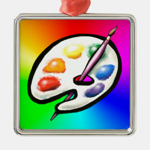 Artist Palette Metal Tree Decoration