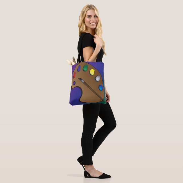 Artist Palette Themed Shoulder Tote Bag (On Model)