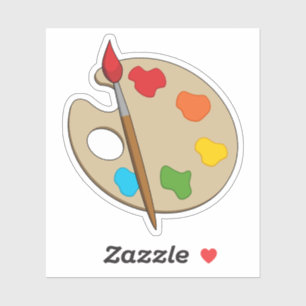 Artist Palette with Paint Brush