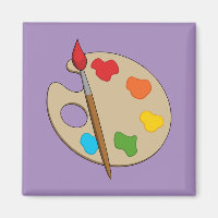 Artist Palette with Paint Brush