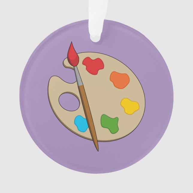 Artist Palette with Paint Brush Ornament (Front)