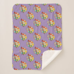 Artist Palette with Paint Brush Sherpa Blanket