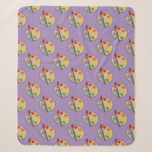 Artist Palette with Paint Brush Sherpa Blanket