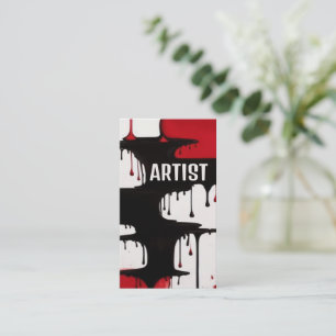 Artist Red and Black Business Card