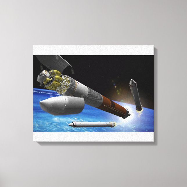 Artist rendition of a heavy-lift rocket canvas print (Front)