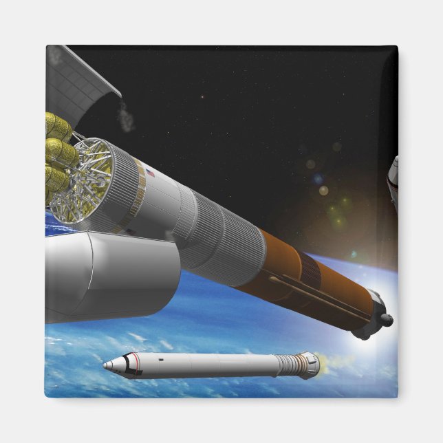 Artist rendition of a heavy-lift rocket magnet (Front)