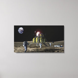 Artist rendition of a new spaceship to the moon 2 canvas print