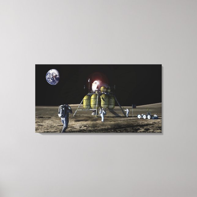 Artist rendition of a new spaceship to the moon 2 canvas print (Front)