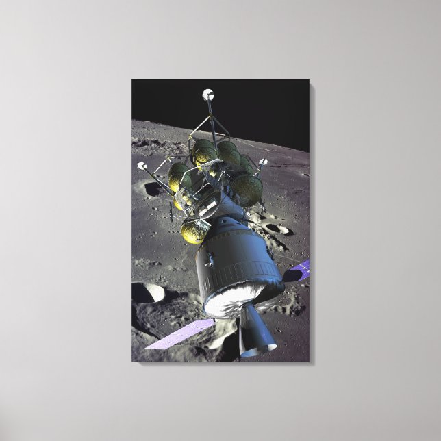 Artist rendition of a new spaceship to the moon canvas print (Front)
