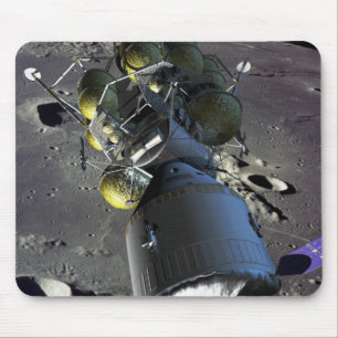 Artist rendition of a new spaceship to the moon mouse pad