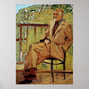 Artist Sitting on Porch Poster