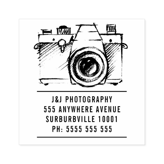 Artist SLR Film Camera Photographer Rubber Stamp (Imprint)