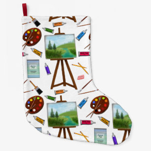Artist Studio Art Supplies Christmas Stocking