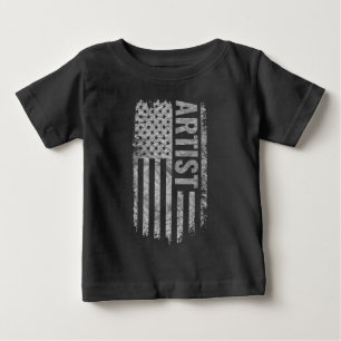 Artist USA Flag Distressed design Baby T-Shirt