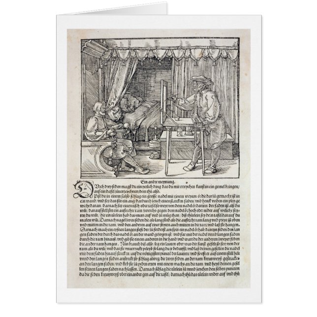 Artist using Durer's drawing machine to paint a fi (Front)