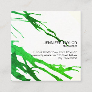 Artist Vibrant (Green) Variation Square Business Card