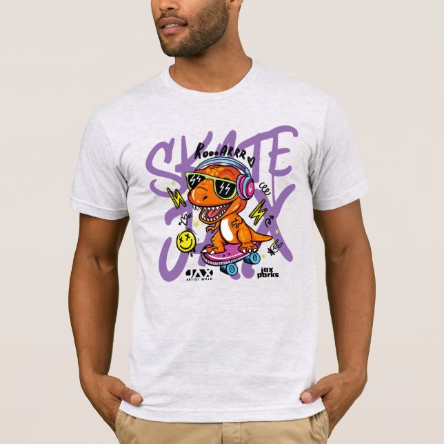 Artist Walk Skate Park Dino T-Shirt (Light) (Front)