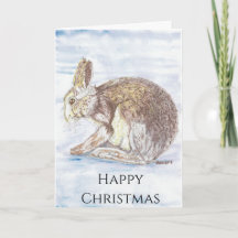 Artist Wanders Card "Happy Christmas" Rabbit