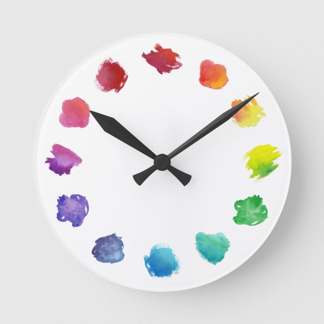 Artist Watercolor Paint Palette Acrylic Wall Clock (Front)