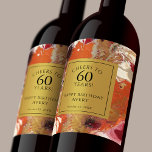 Artistic Abstract Boho Colourful 60th Birthday Wine Label<br><div class="desc">Celebrate an important milestone birthday with this colourful contemporary design in a bold abstract painted texture of orange, gold, red, burgundy, navy and ivory. Sophisticated and bohemian, the colours are a wonderful choice for an artist's or creative person's celebration. A text template is included to personalise the text with your...</div>