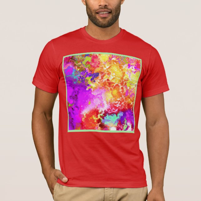 Artistic Abstract Colour Explosions T-Shirt (Front)