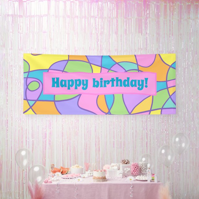 Artistic Abstract Colourful Birthday Banner (Party)