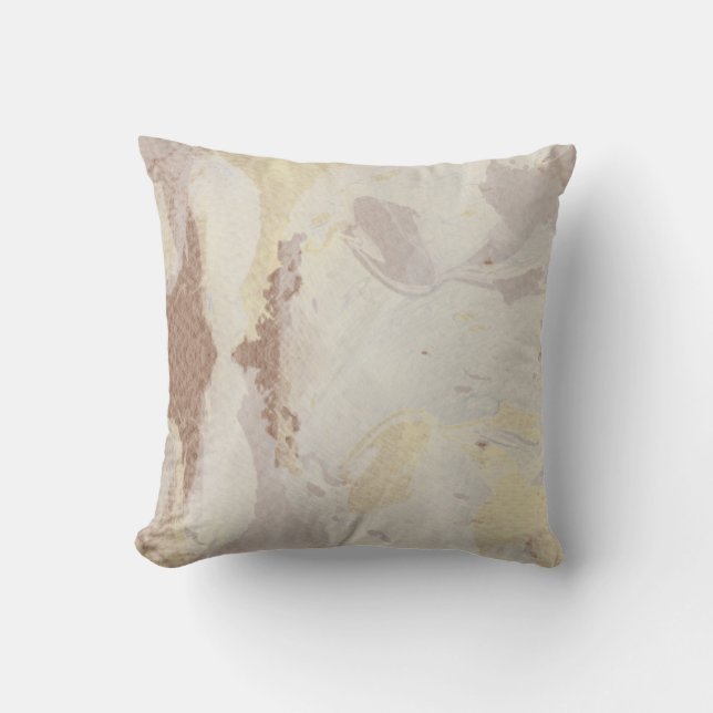 Artistic Abstract Creamy Ivory & Copper Cushion (Front)