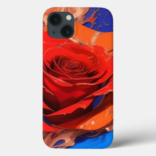 Artistic Abstract Marbled Rose   iPhone 13 Case