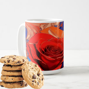 Artistic Abstract Marbled Rose Coffee Mug