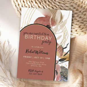 Artistic Abstract Modern Stylish Birthday Party Invitation