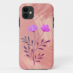 Artistic Abstract Pink Paint Brush Lavender Flower Case-Mate iPhone Case