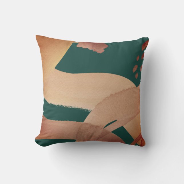 Artistic Abstract | Teal & Orange Colour Palette Cushion (Front)