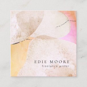 Artistic Abstract Watercolor Art Square Business Card