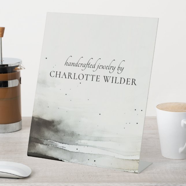 Artistic Abstract Watercolor Jewellery Designer Pedestal Sign (In SItu)