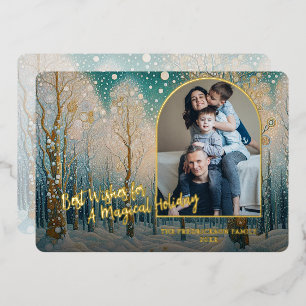 Artistic Abstract Winter Wonderland Art Gold