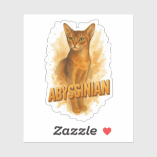 Artistic Abyssinian Cat Illustration Watercolor