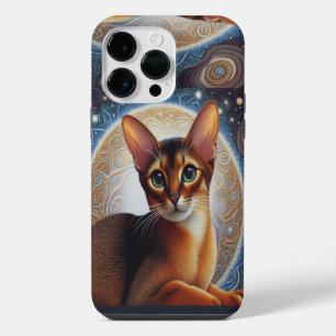 Artistic Abyssinian Cat, Modern Abyssinian Kitten iPhone 14 Pro Max Case