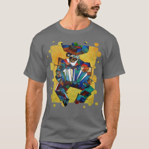 Artistic Accordion Player With Border T-Shirt