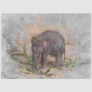 artistic animal baby elephant tissue paper