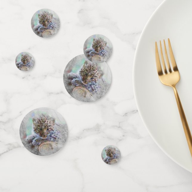 artistic animal baby leopard confetti (Group)