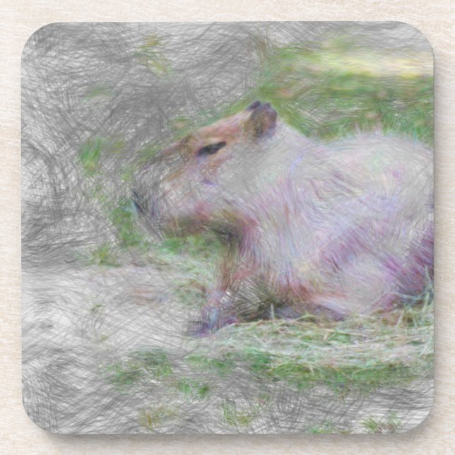 artistic animal capybara coaster (Front)
