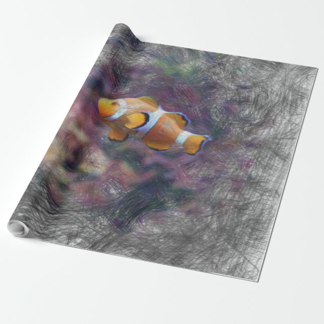 artistic animal clown fish wrapping paper (Unrolled)