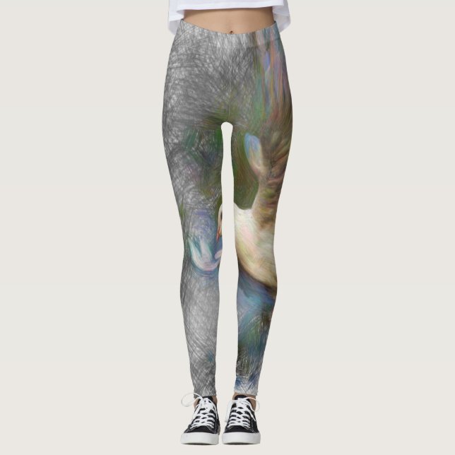 artistic animal dove leggings (Front)