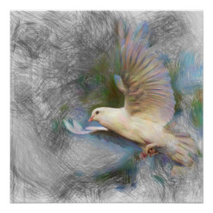 artistic animal dove poster
