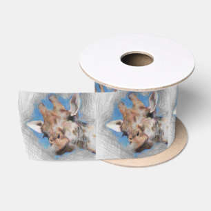 Artistic Animal Giraffe Satin Ribbon