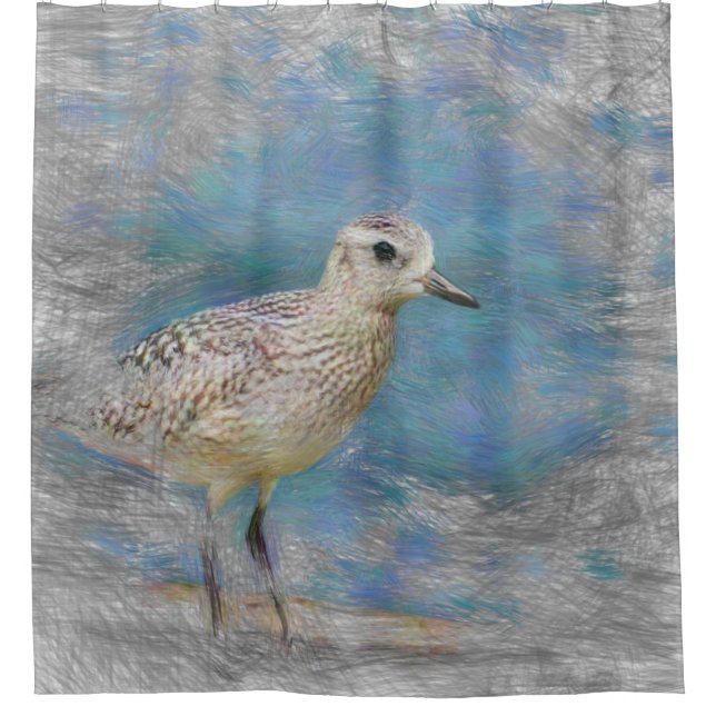 artistic animal small bird shower curtain (Front)
