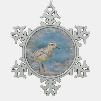 artistic animal small bird snowflake pewter christmas ornament